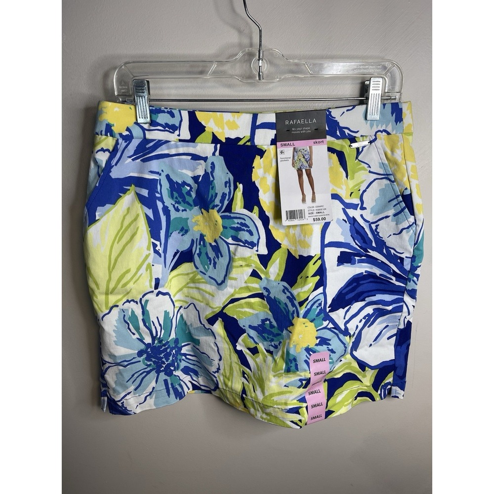 NWT Rafaella Stretch Skort With Pockets Women's Size Small Pineapple Beach